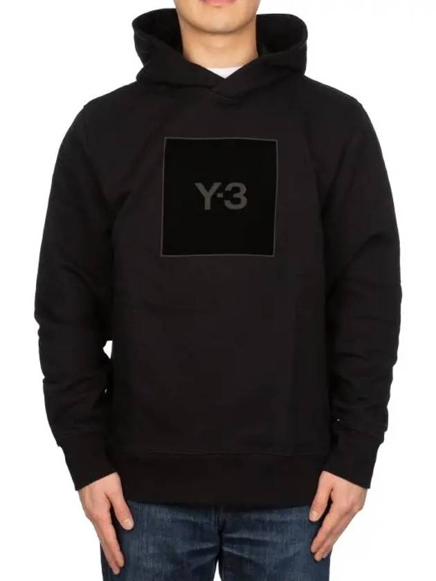 Square Logo Print Cotton Hood Black - Y-3 - BALAAN 3