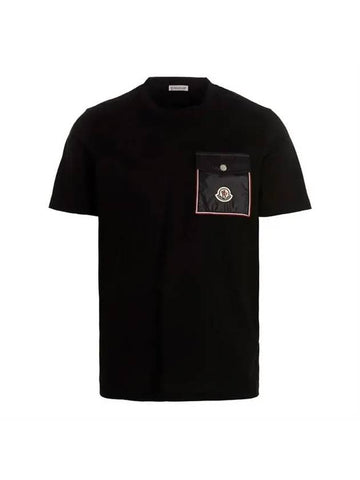 Pocket Logo Patch Short Sleeve T-Shirt Black - MONCLER - BALAAN 1