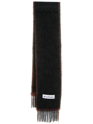 Mohair Wool Fringe Muffler Black - ACNE STUDIOS - BALAAN 1