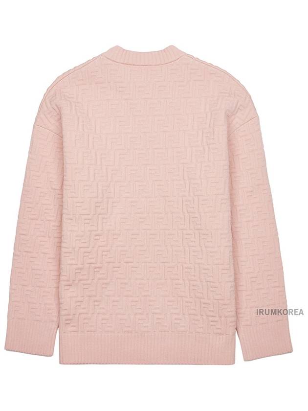 FF Logo Embossed Pullover Knit Top Pink - FENDI - BALAAN 3