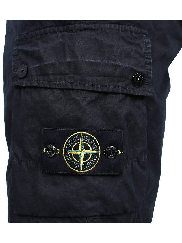 Logo Cotton Slim Cargo Shorts Navy - STONE ISLAND - BALAAN 7