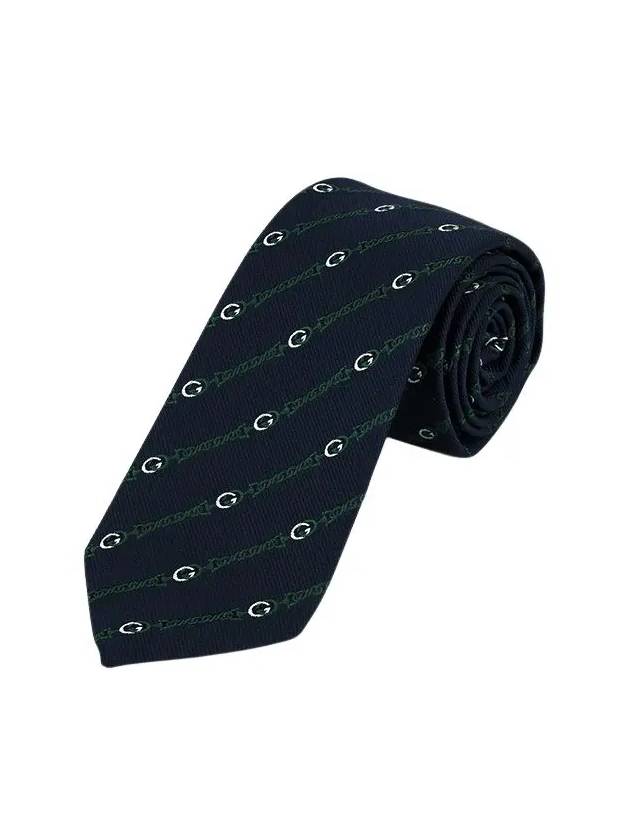 Interlocking G Silk Tie Navy - GUCCI - BALAAN 3