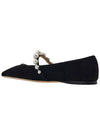 Women s Ade Suede Flat Shoes SZR BLACK WHITE - JIMMY CHOO - BALAAN 3