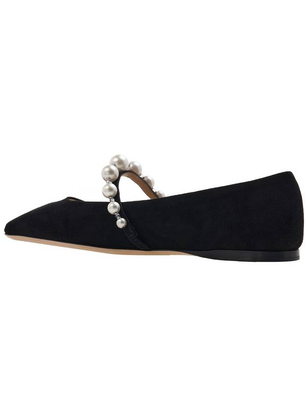 Women s Ade Suede Flat Shoes SZR BLACK WHITE - JIMMY CHOO - BALAAN 3