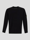 Raw Hand Cotton Crewneck Knit Top Navy - STONE ISLAND - BALAAN 2