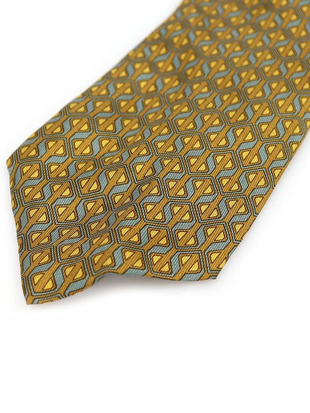 900 HA 100 silk olive green patterned tie - HERMES - BALAAN 6