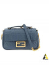 Baguette Medium Nappa Leather Chain Shoulder Bag Blue - FENDI - BALAAN 2