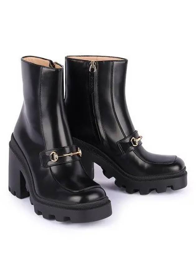 Middle Boot with Horsebit Black Leather - GUCCI - BALAAN 2