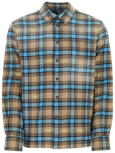 Men's Check Print Long Sleeve Shirt - OFF WHITE - BALAAN 2