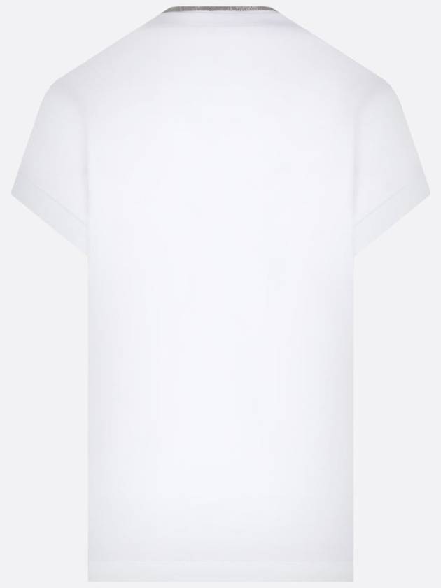 Monilli V-Neck Short Sleeve T-Shirt White - BRUNELLO CUCINELLI - BALAAN 3