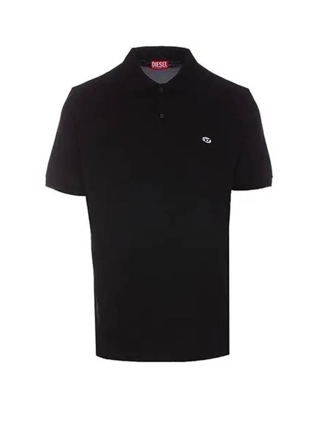 Oval D Patch Polo Shirt Black - DIESEL - BALAAN 3