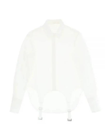 Women's Garter Buckle Strap Shirt White - DION LEE - BALAAN 2