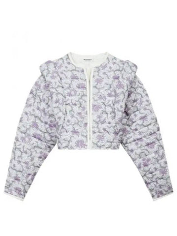 Drew Short Quilted Printed Cotton Jacket Ecru Lilac - ISABEL MARANT - BALAAN 1