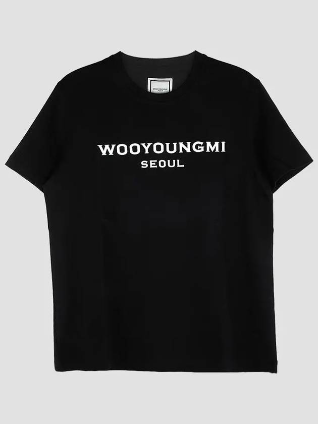 Front Seoul Logo Short Sleeve T-Shirt Black - WOOYOUNGMI - BALAAN 3