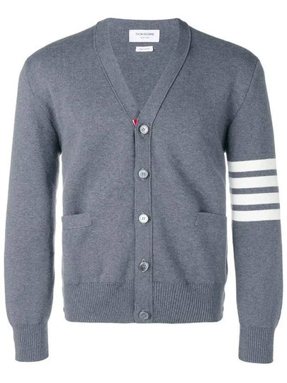 Milano Stitch 4-Bar Cardigan Medium Grey - THOM BROWNE - BALAAN 2