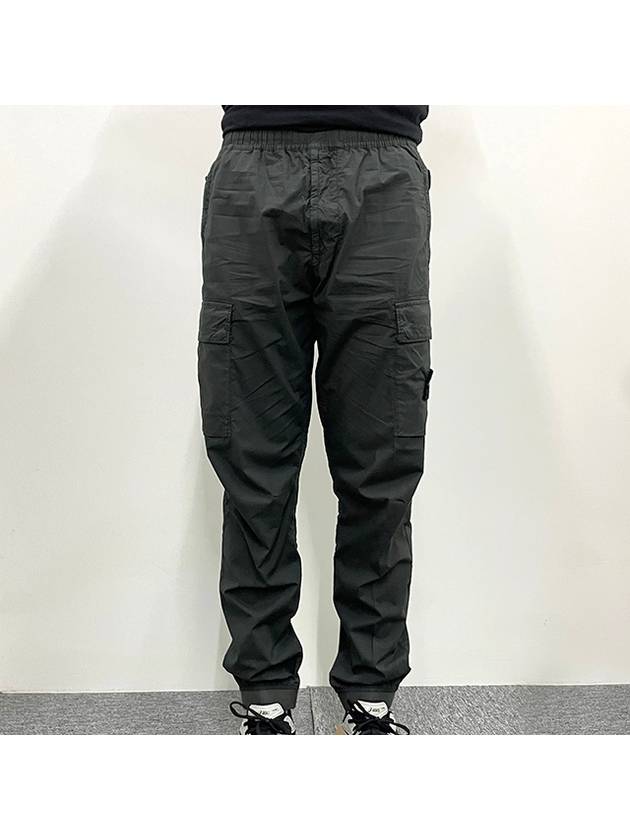 Stretch Cotton Tela Paracadute Cargo Straight Pants Dark Grey - STONE ISLAND - BALAAN 3