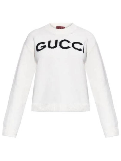 Intarsia Wool Knit Top White - GUCCI - BALAAN 2