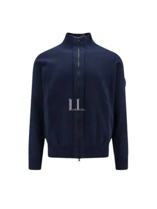 Wappen Patch Cotton Zip-Up Cardigan Navy - STONE ISLAND - BALAAN 2