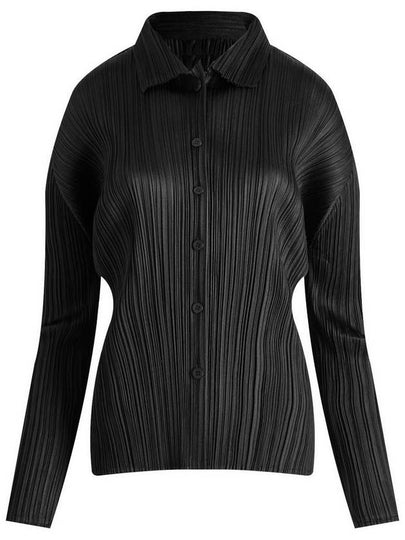 Pleated Button Long Sleeve Shirt Black - ISSEY MIYAKE - BALAAN 2