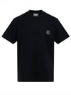 Back Logo Badge Round Cotton Short Sleeve T-Shirt Black - WOOYOUNGMI - BALAAN 1