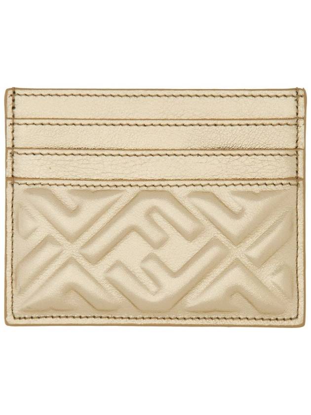 Baguette Leather Card Wallet Gold - FENDI - BALAAN 3