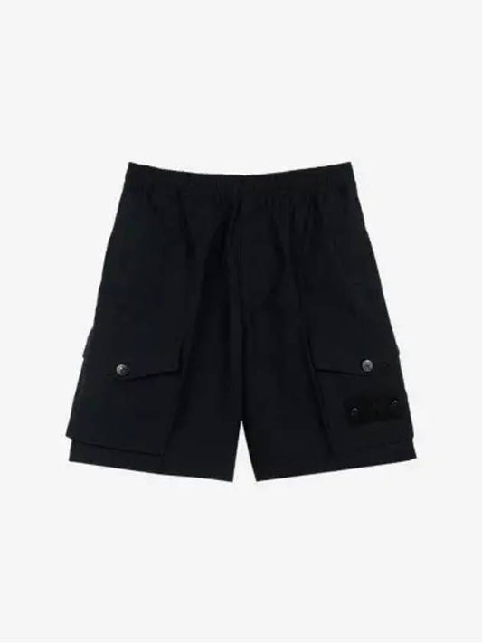 Men's Ghost Piece Cotton Shorts Black - STONE ISLAND - BALAAN 2