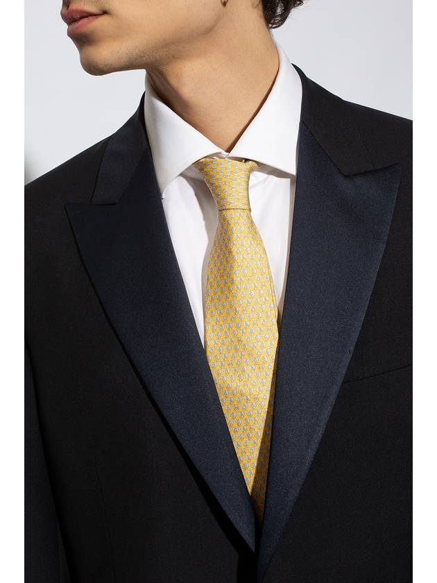 FERRAGAMO Patterned Tie In Silk, Men's, Yellow - SALVATORE FERRAGAMO - BALAAN 2