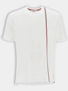 RWB Stripe Cotton Short Sleeve T-shirt White - THOM BROWNE - BALAAN 2