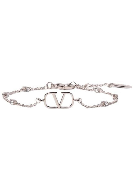 Swarovski V logo crystal bracelet silver - VALENTINO - BALAAN 1