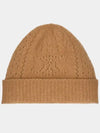 Cashmere Silk Pointelle Beanie Camel - CELINE - BALAAN 4