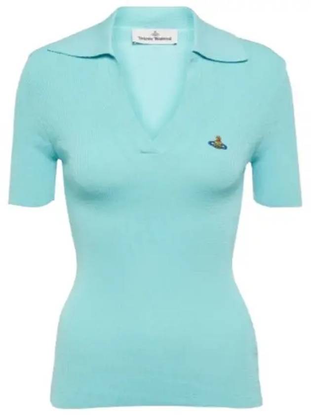 Marina Polo Knit Top Blue - VIVIENNE WESTWOOD - BALAAN 2