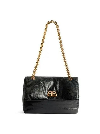 Monaco Small Chain Shoulder Bag Black - BALENCIAGA - BALAAN 2