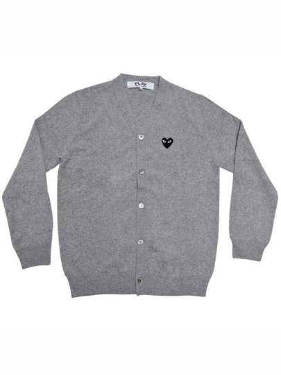 Black Heart Wappen Wool Cardigan Grey - COMME DES GARCONS - BALAAN 2