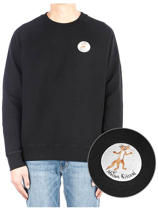 Oly Flower Fox Patch Sweatshirt Black - MAISON KITSUNE - BALAAN 2