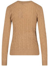 Embroidered Logo Pony Cable Knit Top Beige - POLO RALPH LAUREN - BALAAN 5