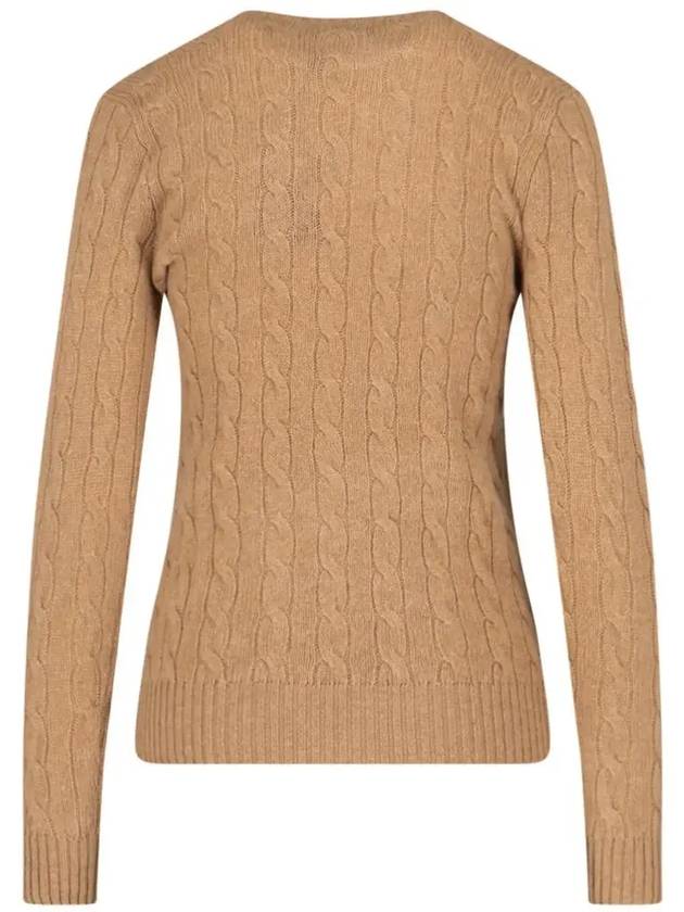 Embroidered Logo Pony Cable Knit Top Beige - POLO RALPH LAUREN - BALAAN 5