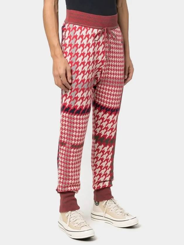 Knit jogger pants men's David houndstooth red 38020004 C0003 - VIVIENNE WESTWOOD - BALAAN 1