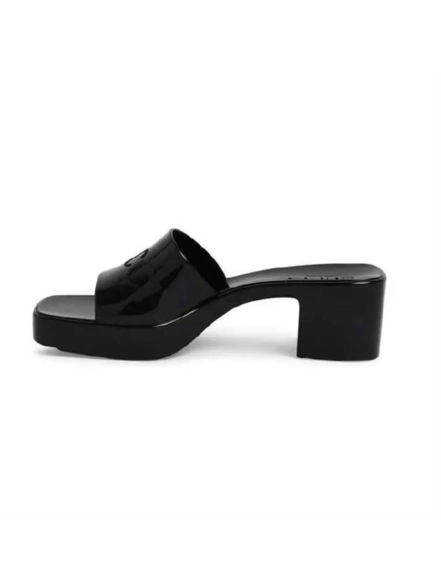 Women's Rubber Slide Sandals Heel Black - GUCCI - BALAAN 5