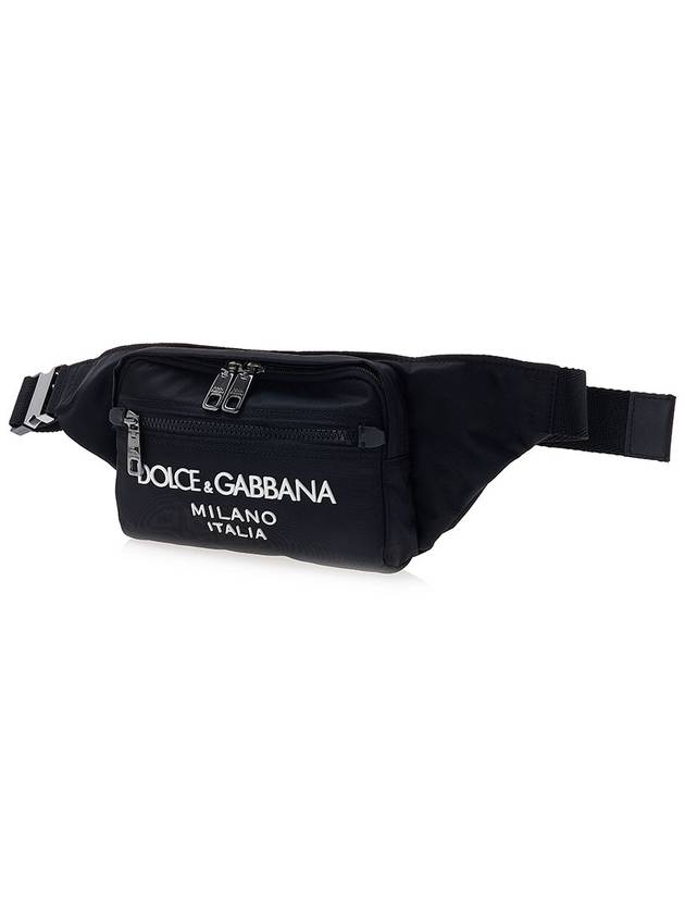 Logo Rubberized Nylon Small Belt Bag Black - DOLCE&GABBANA - BALAAN.