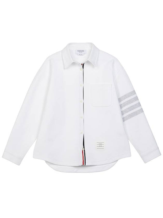 FJT247A 06772 100 Women s Overshirt Jacket - THOM BROWNE - BALAAN 1