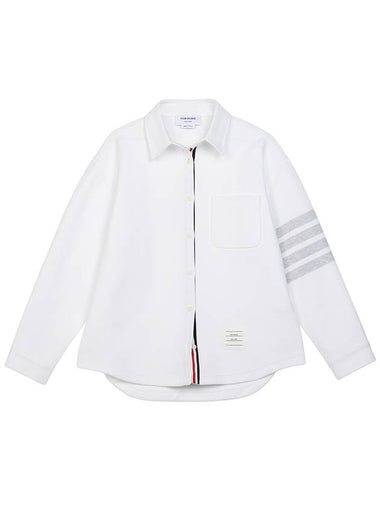 Exclusive special price limited to 30 pieces FJT247A 06772 100 Women s overshirt jacket - THOM BROWNE - BALAAN 1