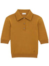 Cassandre Cashmere Polo Shirt Brown - SAINT LAURENT - BALAAN 1