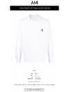 Small Heart Logo Long Sleeve T-Shirt White - AMI - BALAAN 3