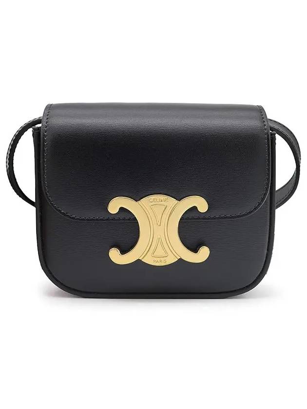 Triomphe Small Shiny Calfskin Cross Bag Black - CELINE - BALAAN 3