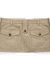 Women's Cargo Pocket Chino Mini A-Line Skirt Beige - MIU MIU - BALAAN.