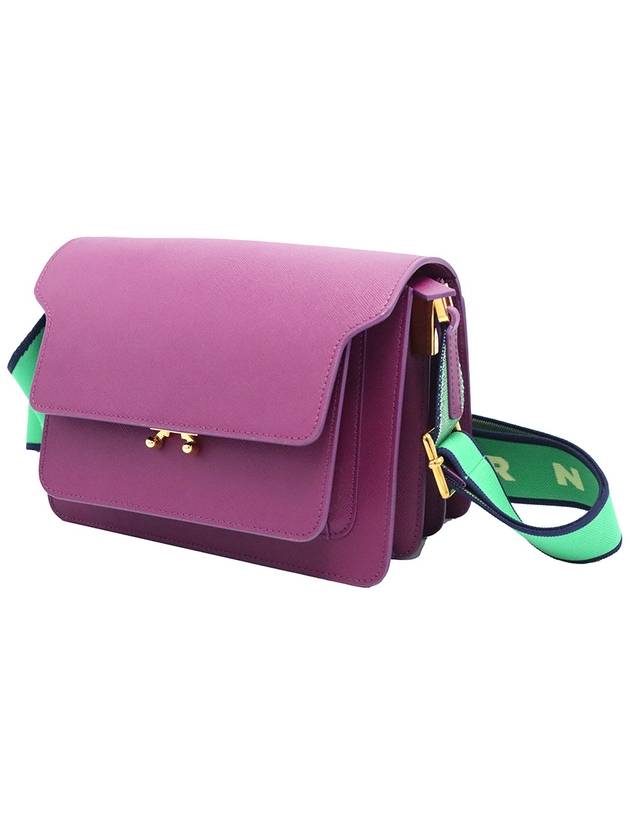 Marni SBMPN09T07 Purple Calfskin Green Strap Gold Trunk Medium Shoulder Bag - MARNI - BALAAN 2