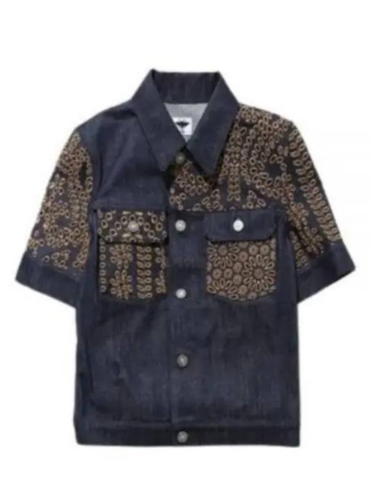 Flower Embroidered Cotton Denim Jacket Blue - DIOR - BALAAN 2