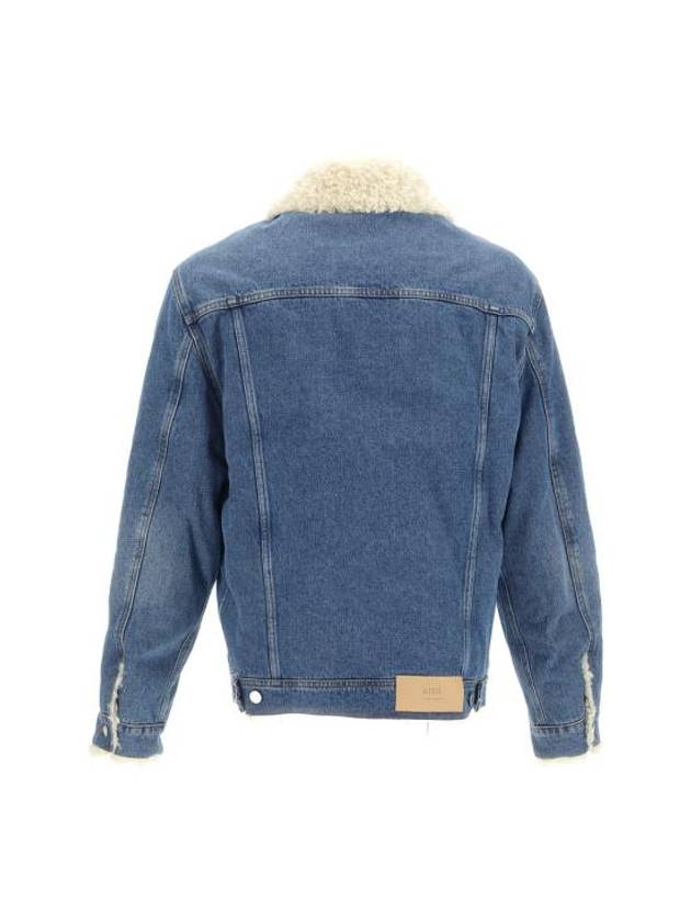 Truck Fur Denim Jacket Blue - AMI - BALAAN 3