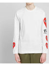 Men's Side Multi-Heart Long Sleeve T-Shirt White - COMME DES GARCONS PLAY - BALAAN 5