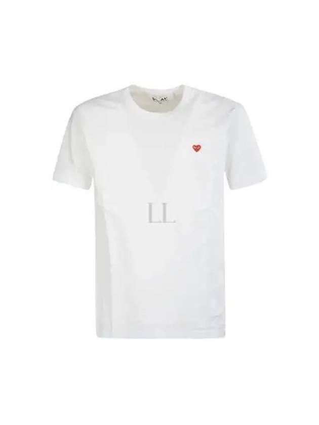 Mini Red Heart Wappen Short Sleeve T-Shirt White - COMME DES GARCONS - BALAAN 2